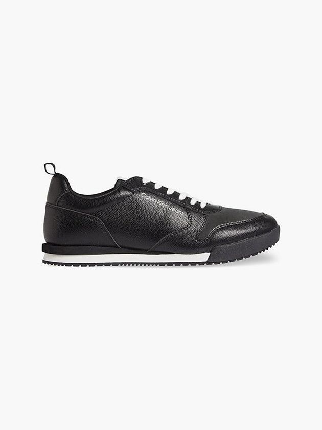 Calvin Klein USA Leather Mens Sneakers Black 1079236-MR